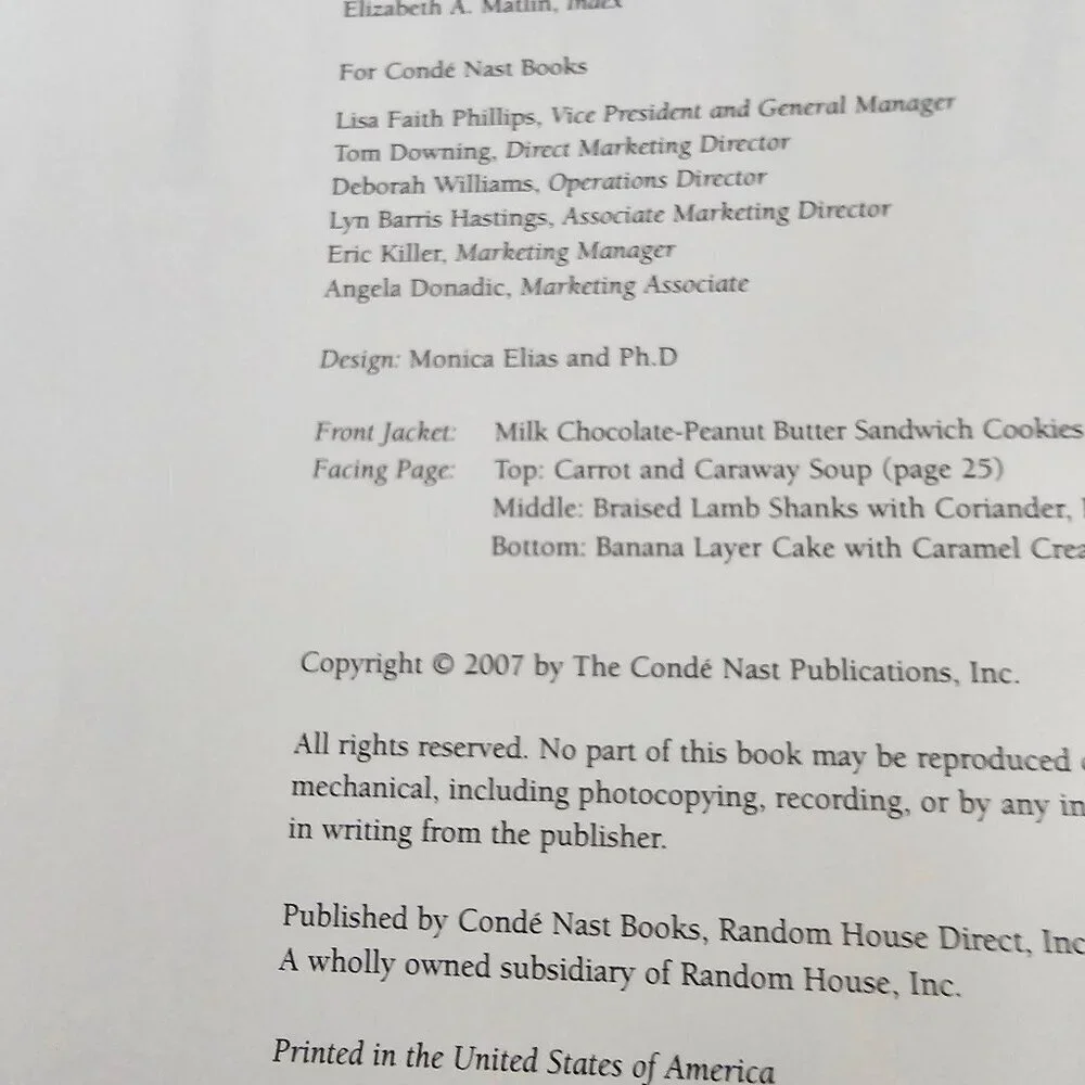 Condé Nast Publications collection recipes